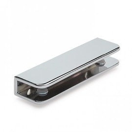 Square Glass Holder 100 x 27 mm for 6-10 mm Glass Shiny Chrome-Plated Zinc