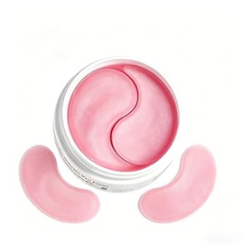 Pink Peptide Collagen Hydrogel Eye Patches, Under Eye Masks, 60 Patches | Firming and Depuffing Korean Skincare to Puffy Eyes, Dark Circles, Eye Bags, Wrinkles and Fine Lines, Niacinamide Caffeine
