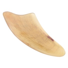 BIUDECO Face Massage Plate Gua Sha Tool Face Scraper Facial Therapys Tool Gua Sha Jade Horn Massager Face Massager Muscle Scraper Tool Scraping Board Croissant Triangle Piece Yellow Horn