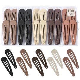 GBYMIUY 100 Pinzas para El Cabello con Broche, Ideales para Mujeres Y Niñas. Pinzas Metálicas Antideslizantes, Accesorios para El Cabello, Acabado Mate, 5 Colores, 2 X 1,4 Cm (0,55 Pulgadas).