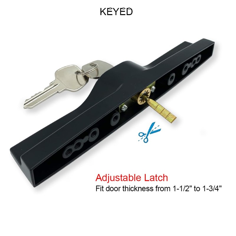 ALLYWASAI Patio Sliding Door Handle Set with Mortise Lock, Key