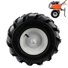 13x5.00-6" Tiller Tire and Wheel 3-1/8" Centered Hub with 1" Axle Size,13x5-6 Super Lug Tractor and Trencher Tire Replacement