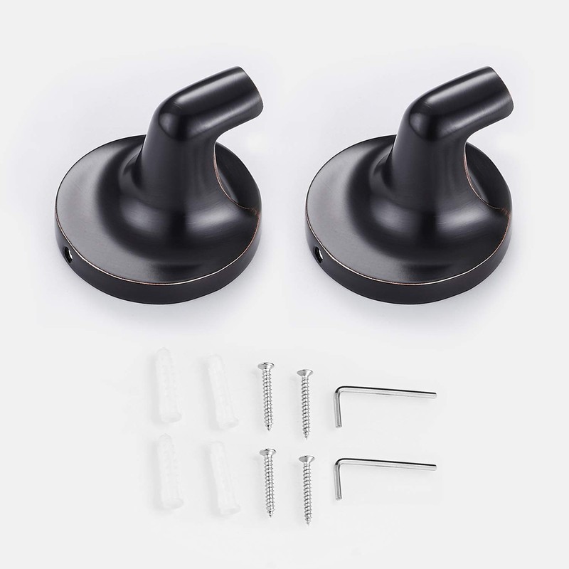 2 Pack Oil Rubbed Bronze Towel Hook for Bathroom Modern