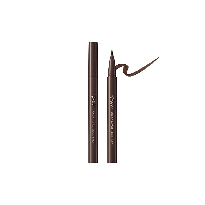Visee Riche BR340 Color Impact Liquid Eyeliner, Brown, 0.02 fl