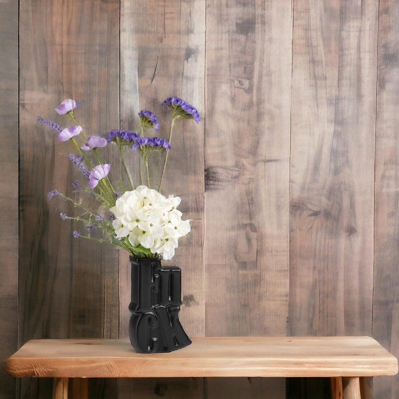 Vase Modern Ceramic Table Vase in Black