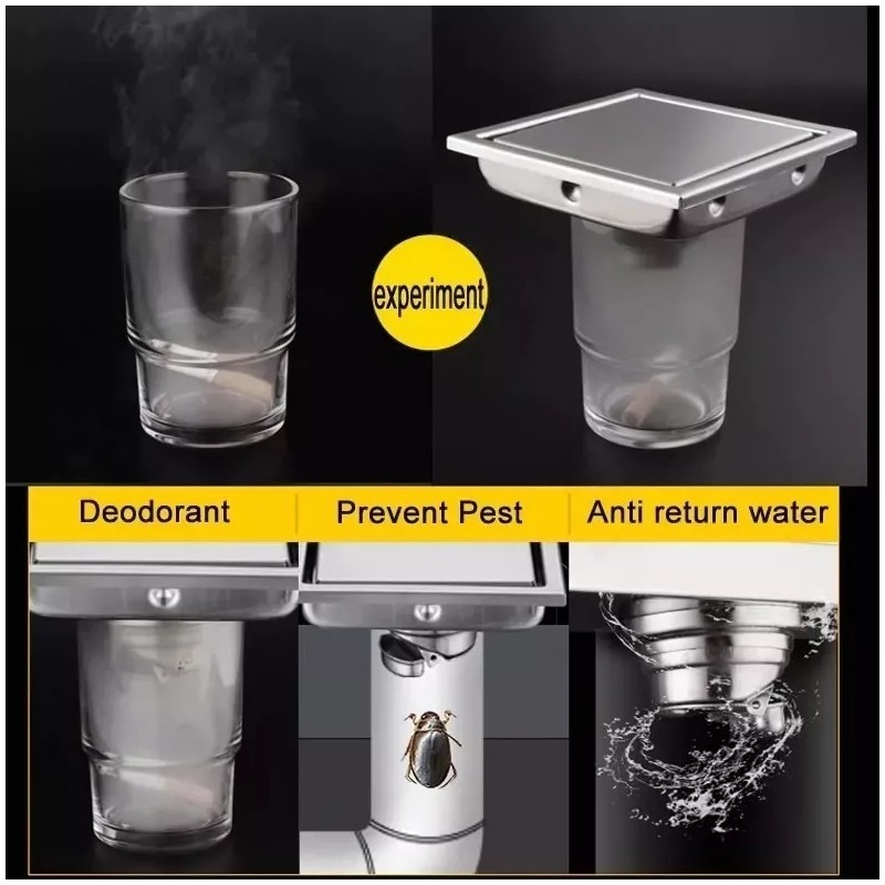 Dolores Coladera Acero Inoxidable Invisible Piso Desagüe 4 Pulgadas