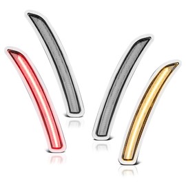 VIPMOTOZ 4PC Full LED Strip Side Marker Light Fender Parking Lamp Compatible With 2014-2021 Mini Cooper F55 F56 Chrome Housing Clear Lens Front Rear Left Right 4 Piece Set