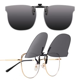 LUFF Clip-On Polarized Sunglasses Cat-Eye for Men & Women | UV400 Protection, HD Anti-Glare Lenses, Lightweight 8g Flip-Up Design | Safe Driving, Cycling & Outdoor