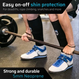Deadlift Shin Guards | 5mm Scrapes-Absorbing Neoprene | Easy-Wear No Need to Take Off Shoes | Lightweight & Durable for Weightlifting and Functional Training (Pair)