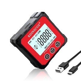 Angle Finder Line Digital Level Tool, Woodworking Tools, 4-Side Magnets Miter Saw Protractor, Electronic Level, Measures & Sets Angles, Hanging Pic (PT183)