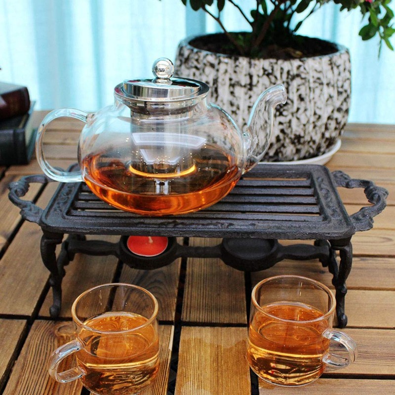 Sungmor Heavy Duty Cast Iron Teapot Dish Warmer Stable Holder