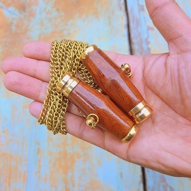 ANTIQLICIOUS Pair of Couples Kaleidoscope Wood & Brass Pendant Kaleidoscope for Your Love Oneby Art Gift Decor
