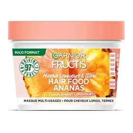 Garnier - Fructis Hair Food - 3-in-1 Pineapple Mask - 97% Vegan Formula from Natural Origin - For Long & Dark Hair - 350ml
