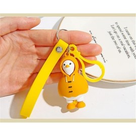 xutao Cute Waterproof Duck Keychain Rubber Keychain for Women Men Cute Kawaii Keychain Funny Cartoon Goose Doll Bag Car Key Jewelry, multicoloured