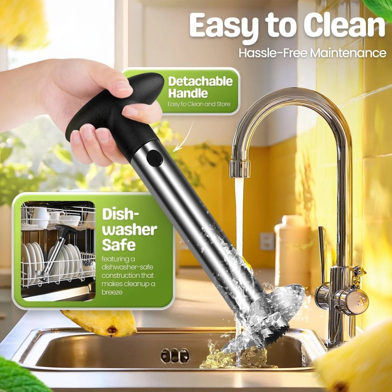 CE Compass Pineapple Corer Slicer Peeler, Stainless Steel Eye Remover