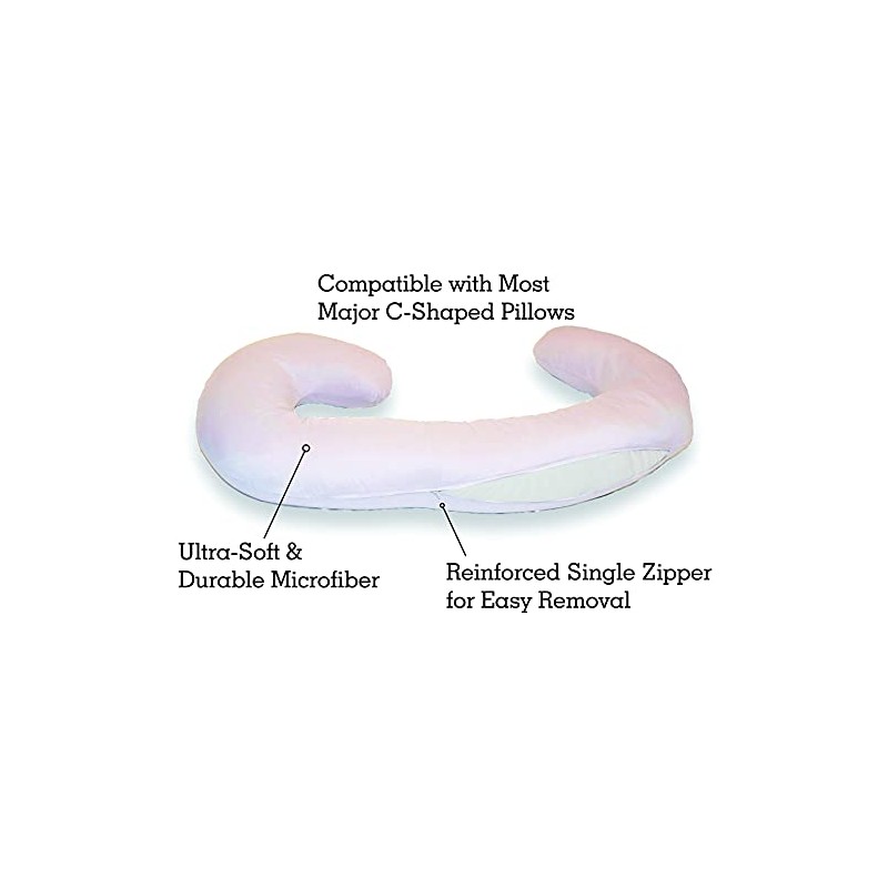 New Microfiber Zippered Replacement Maternity Body Pillow Cover (White)