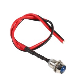 Qiilu 4Pcs 12V 8mm LED Indicator Light Panel Pilot Dash Warning Light Car Van Trucks Boat (Blue)