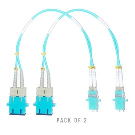 Fiber Optic Adapter Cable Adapter | SC to LC and ST to LC Singlemode and Multimode short patch cord Duplex 1 FT long | Male & Female Mutual Hybrid Connector Coupler Converter Dongle (SC TO LC OM3)
