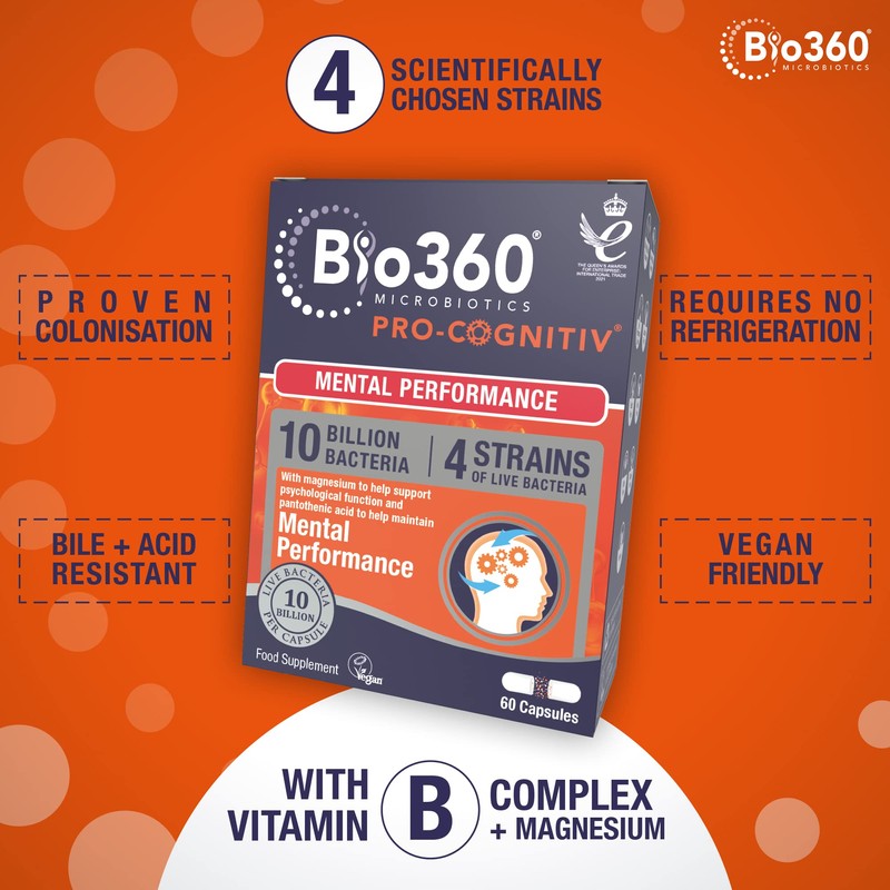 Natures Aid Bio360 Pro-Cognitiv (10 Billion Bacteria), from Natures Aid,