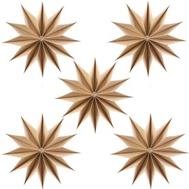 SUNBEAUTY 5 PCS 12-Pointed 12 Inch Paper Star Lanterns Christmas Hanging Lamp Paper Decorations Shade Wedding Birthday Christmas Home Party Christmas Tree Decorations
