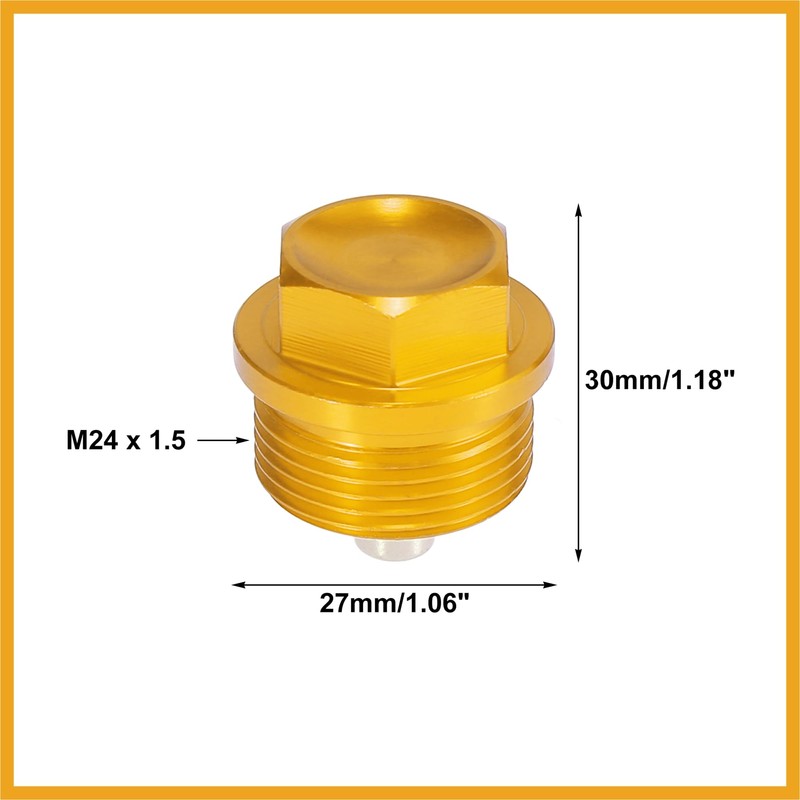 Partuto 1 Set M24 x 1.5 Magnetic Oil Drain Plug