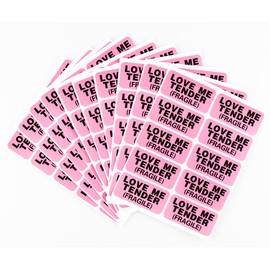 200pcs 1 x 2 inch Pink Fragile Sticker Love Me Tender Shipping Label for Envelope Gift Jewelry Bag