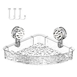 PMBNCF Corrugated Suction Cup Storage Holder,Suction Cup Shower Caddy,No-Drill Bathroom Suction Storage Box for Kitchen Bathroom Hotel