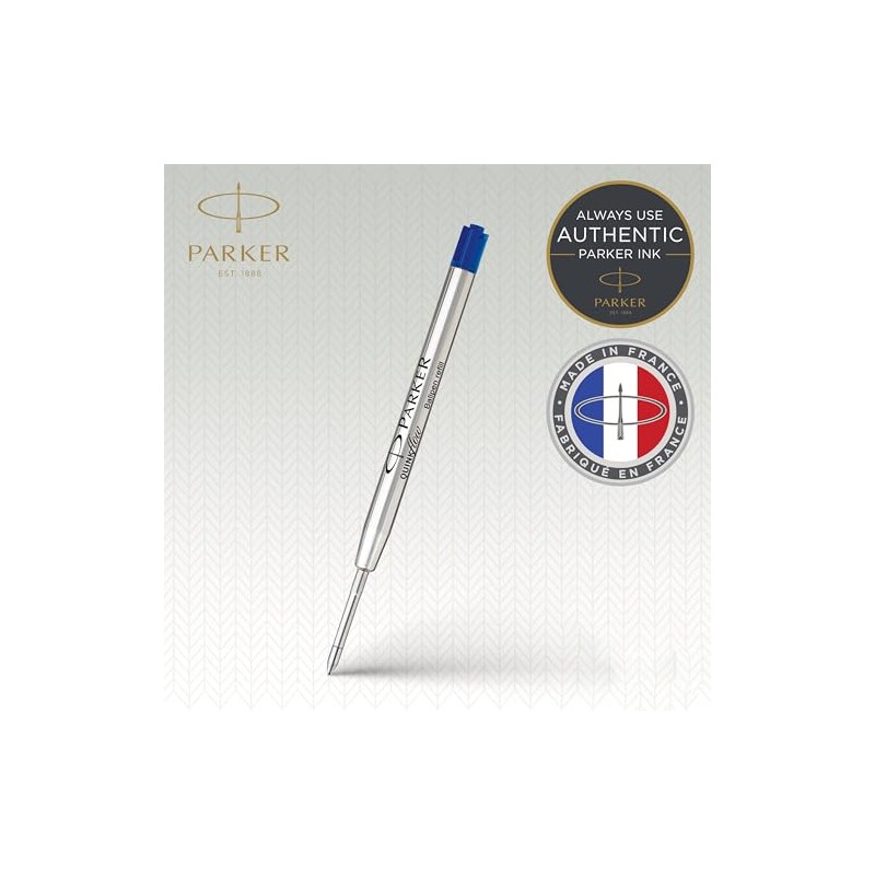 Parker QUINKflow Ballpoint Pen Ink Refill, Fine Tip, Blue