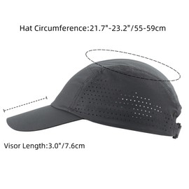 Connectyle Breathable Mesh Running Hat for Mesn Women Outdoor UPF 50+ Baseball Cap Lightweight Quick Dry Golf Hat Dark Grey
