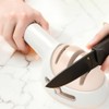 Knife Sharpener for Kitchen, Pink Handheld Sharpener for Repairing and