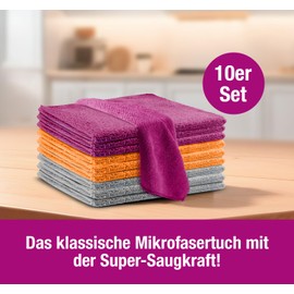 TELE WELT Mikrofasertücher [10er Set] Microfasertücher – Putztücher – fusselfrei – Reinigungstücher – Lappen Set – Putzlappen – Microfiber Cloths