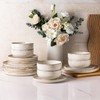 AmorArc Ceramic Dinnerware Sets, Wavy Rim Stoneware Plates and Bowls