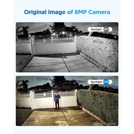 4COVR 4K PoE IP Security Bullet Camera Outdoor, 8MP UltraHD Wired Camera with Dual Lights Full-Color Night Vision, Two-Way Talk, AI Person/Vehicle Detection, Up to 256GB microSD Card, LY37YX8MA