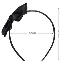 Narsikar Bow Headband for Women and Girls, Large Fashion Hair Band Cute Black Bow Headband Hair Accessories (Black, Free Size)