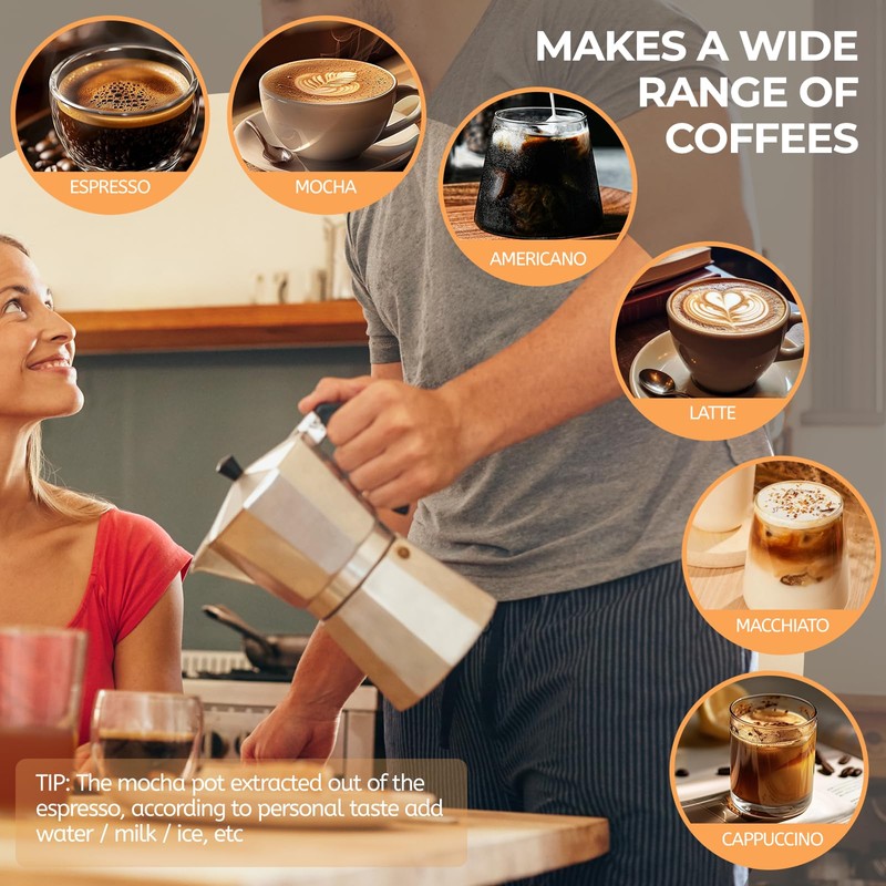 Aluminum 14 Cup 700ml Moka Pot Express Coffee Maker Stovetop