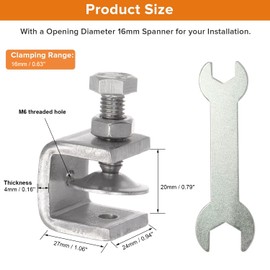 Stainless Steel C Clamps, Mini Tiger Clamp Set for Mounting, Heavy Duty Metal U Clamps, Small Desk G-Clamp with 0.79 Inch Stable Wide Jaw Opening for Metal Working Woodworking Welding Building (4pcs)