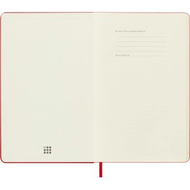 Moleskine Classic Dotted Paper Notebook, Hard Cover and Elastic Closure Journal, Color Scarlet Red, Size Large 13 x 21 cm, 240 Pages