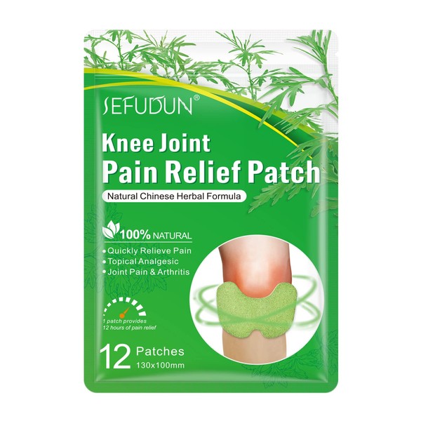 Knee Pain Relieving Patch, Knee Pain Relief Patch, 12 Pieces Pain Relief Patch, Knee-Relieving Joint Plaster, Wormwood Knee Plaster