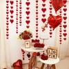 4m Valentines Day Red Hearts Hanging String Garland Decorations, Hanging