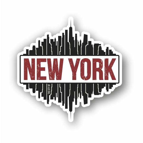 AMA SHOP New York Skyline Silhouette Sticker |Sticker for Helmet,