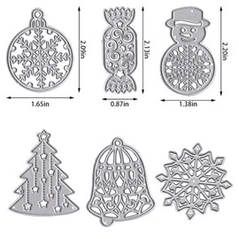 ALIBBON Christmas Die Cuts for Card Making and Scrapbooking, Snowflake Snowman Cutting Dies Metal Template Molds, Christmas Tree Bells Candy Dies for DIY Photo Album Paper Embossing Card Decoration