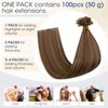 Elailite U-Tip Real Hair Bonding Extensions, Keratin Hair Extensions for