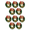 10PCS Dollhouse Christmas Wreaths Simulation Plastic Garland Model for 1/12