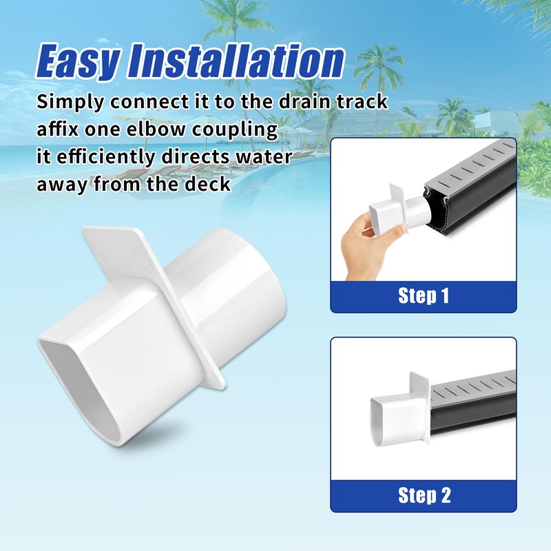 (2 Pcs) Deck Drain Adapter, fit for Stegmeier Channel Drain,