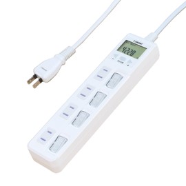 EXHEART ETA-NWM420-W Smart Energy Saving Tap with Watt Meter, 4 Counts, 6.6 ft (2 m), White - Swing Plug, Individual Switch, Lightning Surge, Dust Prevention Shutter