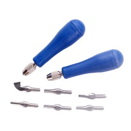 Falling in Art Block Cutters- Craft Linoleum Carving Tools with 6 Type Blades and 2 Plastic Storage Handles