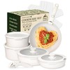 Pinnacle Cookery 15-Piece White Granite Nonstick Cookware Set – Detachable