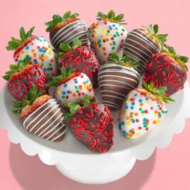 A Gift Inside Happy Birthday Chocolatey Dipped Strawberries - 12 Berries