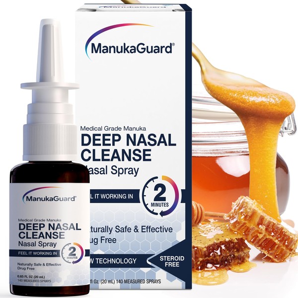 ManukaGuard Medical Grade Manuka Honey Natural Nasal Spray with Saline