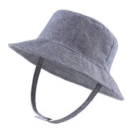 JANGANNSA Denim Summer Baby Sun Hat Boys Girls Infant Toddler Bucket Hats Sun Protect Beach Baby Caps(Denim Blue, 19.7"(12-24Months))